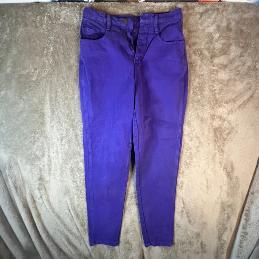 Not Guilty Skinny Jeans High Waisted Pockets Casual Denim Purple Junior Size 5/6